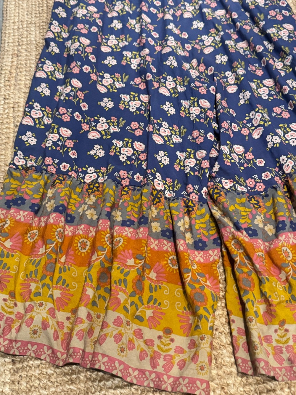 Natural Life "Zoe" Wide-Leg Jumpsuit in Slate Blue Floral Blooms - Picture 5 of 16